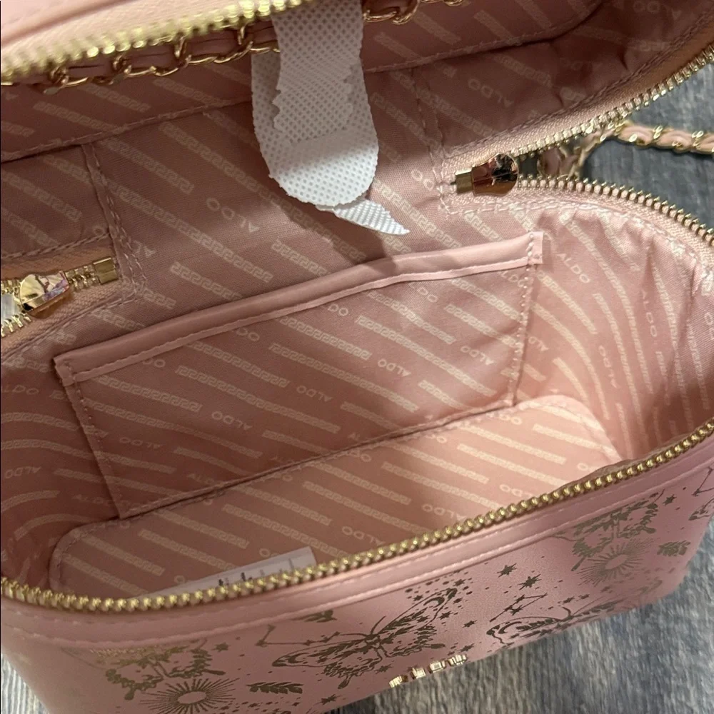 ALDO Pink and Gold Butterfly Crossbody Bag